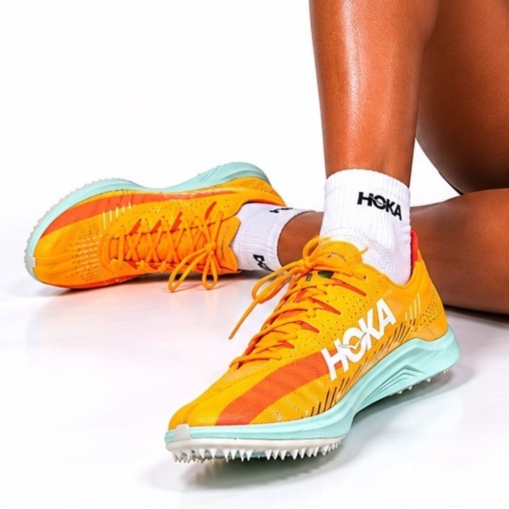 Hoka One One Cielo X LD W12 M10.5 Track Spikes Orange Athletic Sporty‎ 106-15